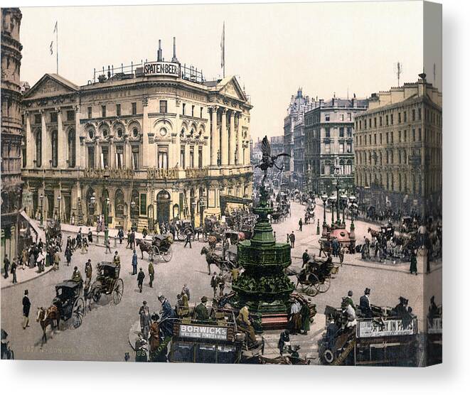 1890 Canvas Print featuring the painting London Piccadilly Circus #8 by Granger