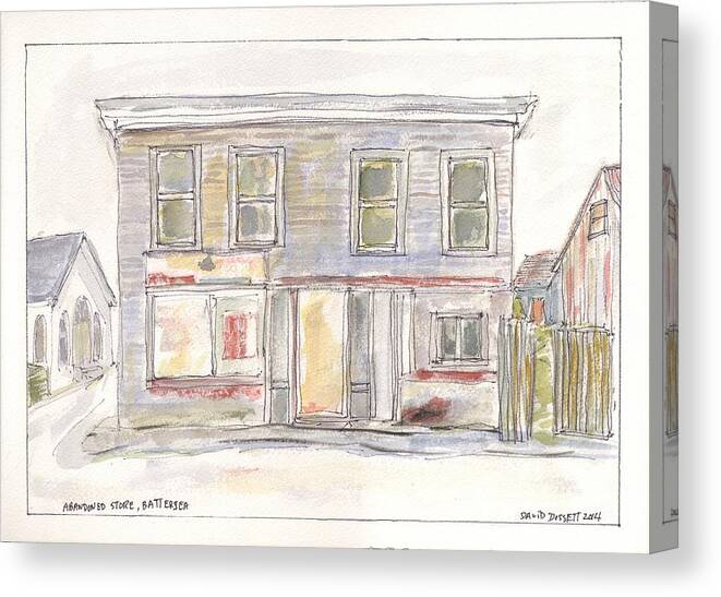  Battersea Canvas Print featuring the painting Abandoned Store Battersea by David Dossett