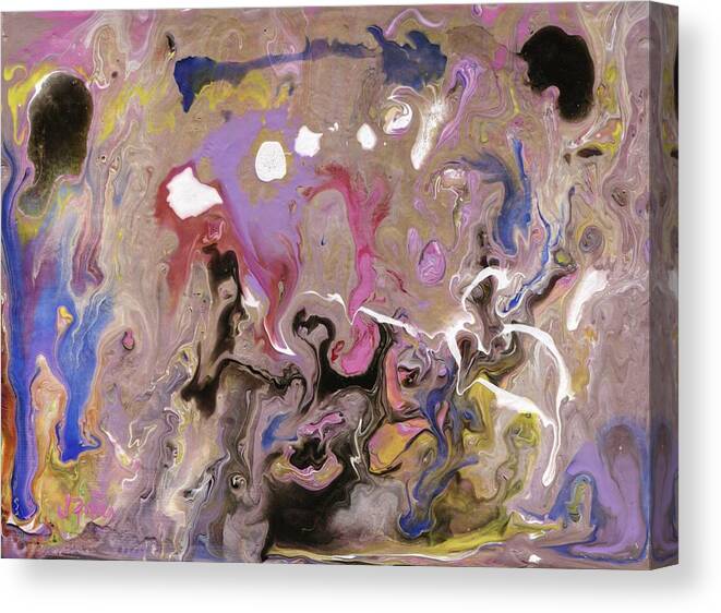 Abstract Canvas Print featuring the painting Abstract Pour 2 by Jamie Frier