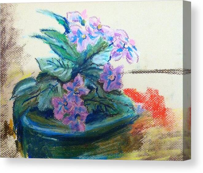  Canvas Print featuring the painting African Violet by Hae Kim