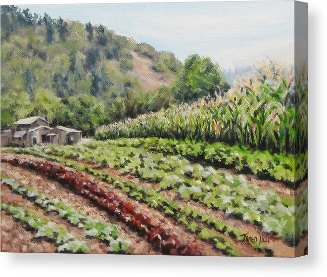 Original Canvas Print featuring the painting All In a Row by Karen Ilari