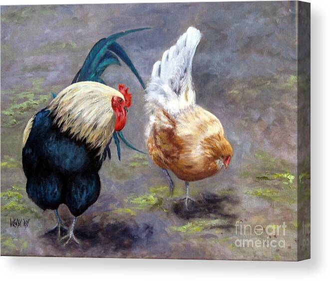Oil Painting Canvas Print featuring the painting An Interesting Find by Wendy Ray