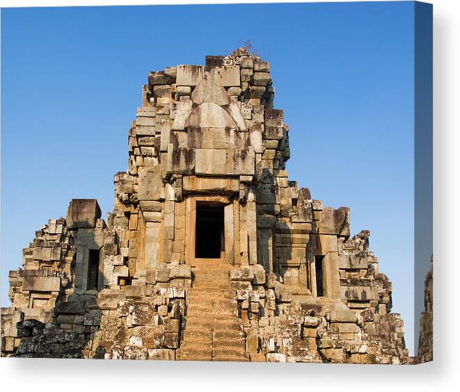 Cambodian Culture Canvas Print featuring the photograph Angkor Temple by Miha Pavlin