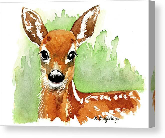Deer Canvas Print featuring the painting Aristocratic Red Deer by Karen Loughridge KLArt