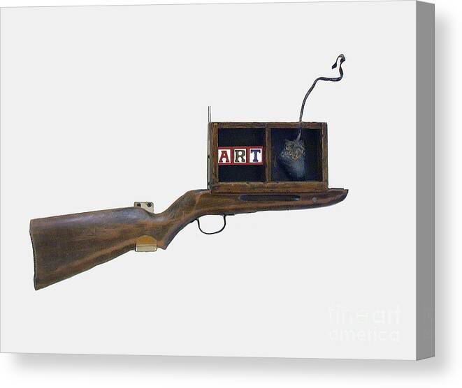 Found And Recycled Objects Canvas Print featuring the photograph ART Rifle by Bill Thomson