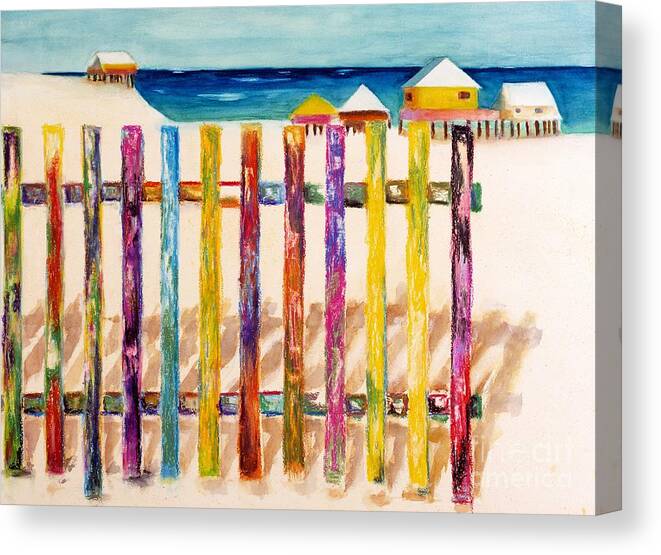 Beach Canvas Print featuring the painting At The Beach by Frances Marino