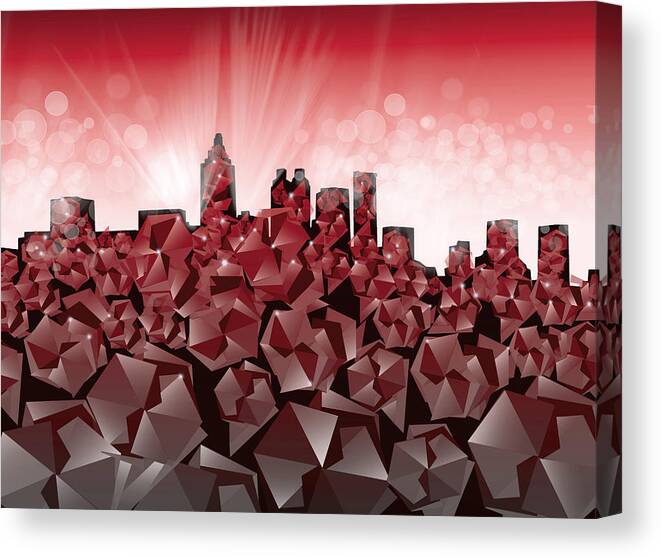 Atlanta Canvas Print featuring the painting Atlanta Skyline Geometry 2 by Bekim M