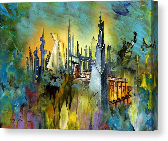 Fantasy Canvas Print featuring the painting Atlantis by Miki De Goodaboom