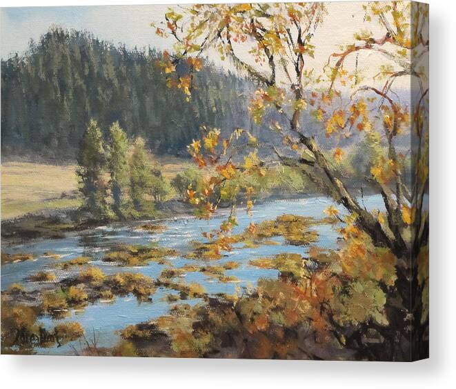 Landscape Canvas Print featuring the painting Autumn Afternoon by Karen Ilari