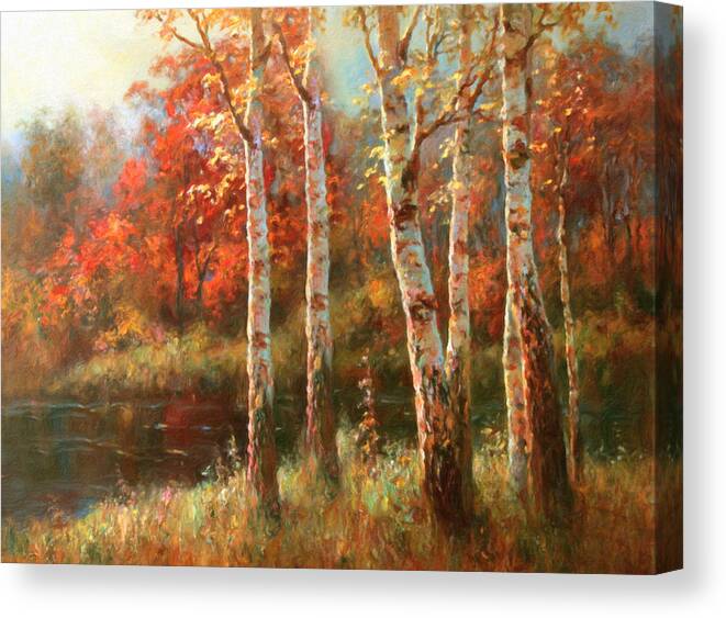 Autumn Canvas Print featuring the painting Autumn Grace by Georgiana Romanovna