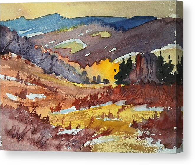 Berkshire Hills Paintings Canvas Print featuring the painting Autumn study by Len Stomski