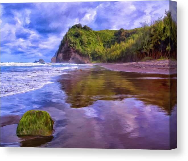 Beach Canvas Print featuring the painting Beach at Pololu Valley by Dominic Piperata