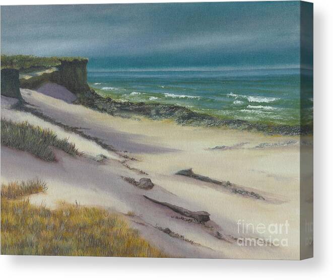 Seascape Canvas Print featuring the painting Beach Shadows by Jeanette French