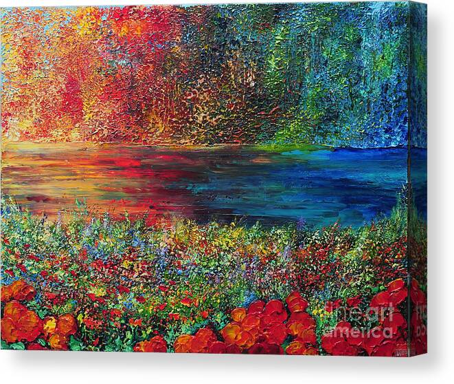 Abstract Canvas Print featuring the painting Beautiful Day by Teresa Wegrzyn