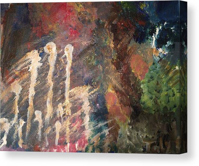  Canvas Print featuring the painting Beginnings by Taly Bar