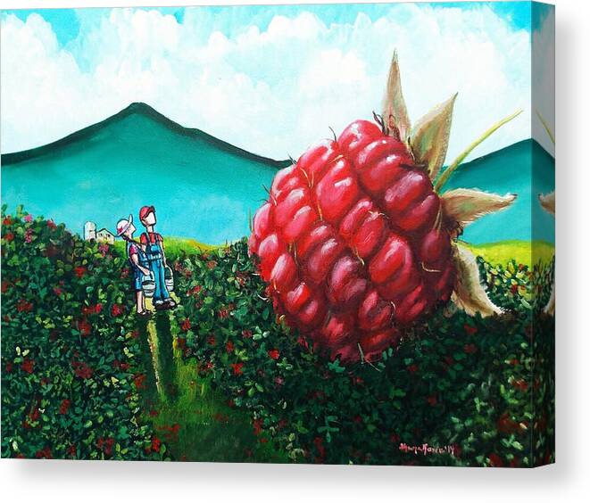 Berry Canvas Print featuring the painting Berried Alive by Shana Rowe Jackson