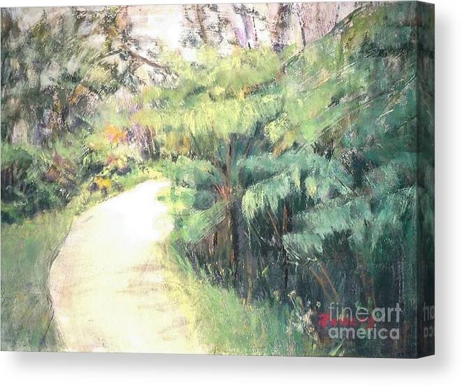 Hawaii Canvas Print featuring the painting Big Island Pathway by Mary Lynne Powers