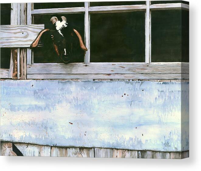 Goat Canvas Print featuring the painting Bill's Goat by Pauline Walsh Jacobson