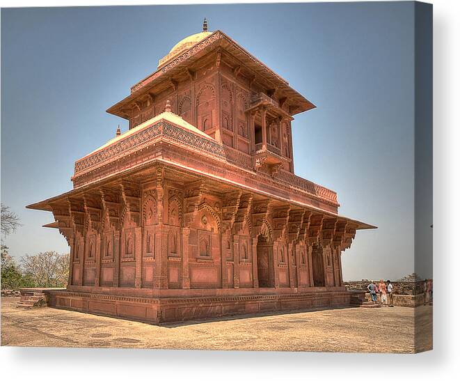 Arch Canvas Print featuring the photograph Birbals House, Fatehpur Sikri by Mukul Banerjee Photography