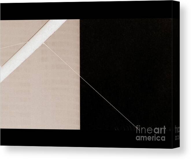 Abstract Canvas Print featuring the photograph Black Slash Beige by A K Dayton
