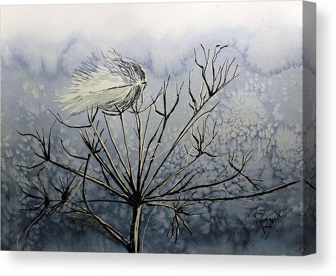 Feather Canvas Print featuring the painting Blowing in the Wind by Richard Jules