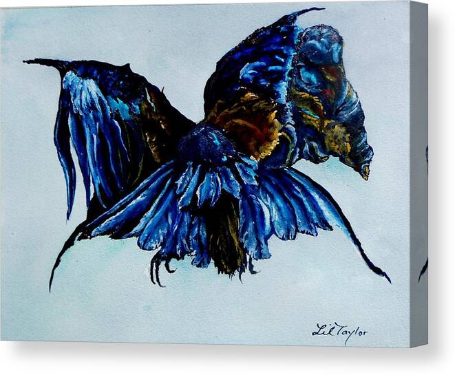 Bird Canvas Print featuring the painting Out of the Blue by Lil Taylor