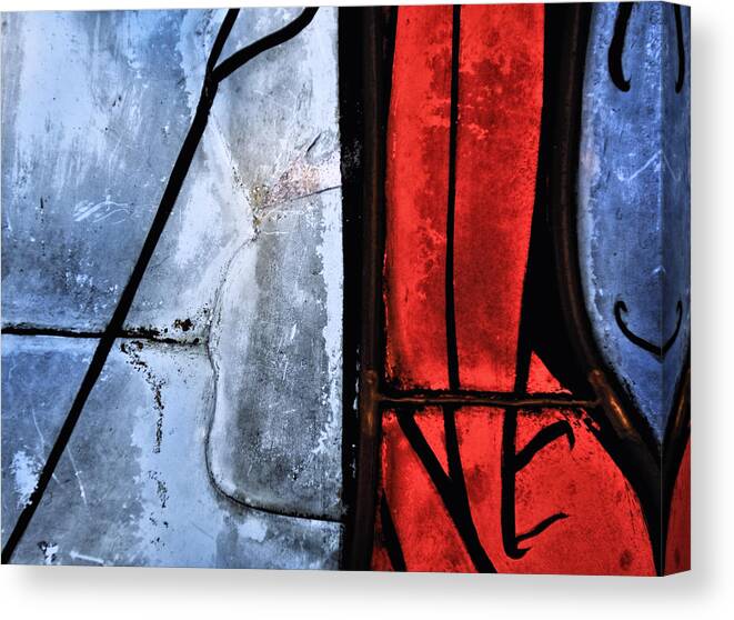 Minimalism Canvas Print featuring the photograph Blue Red and Blue by Marianne Campolongo
