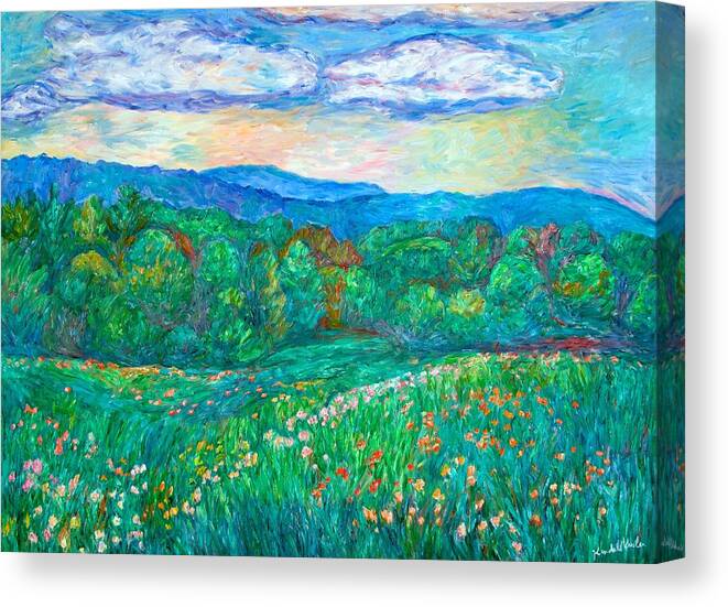 Landscapes Canvas Print featuring the painting Blue Ridge Meadow by Kendall Kessler