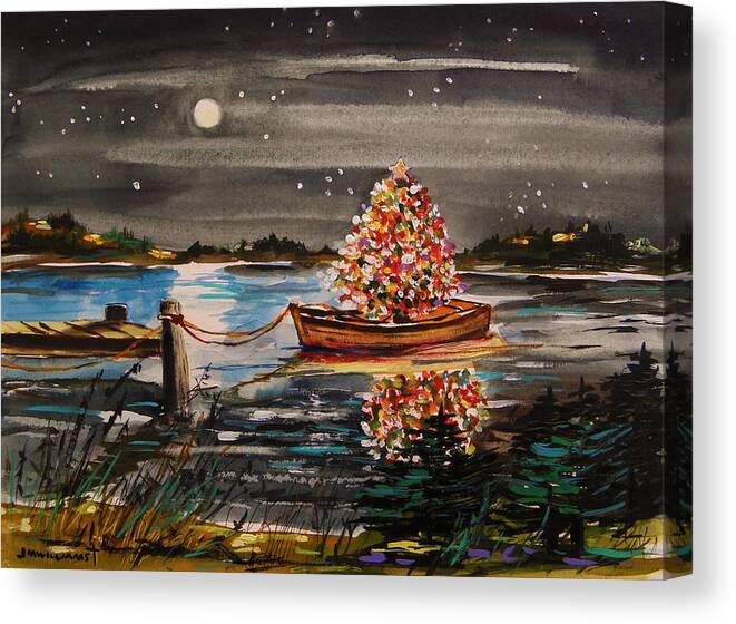 Boat Canvas Print featuring the painting Boat Filled with Light by John Williams