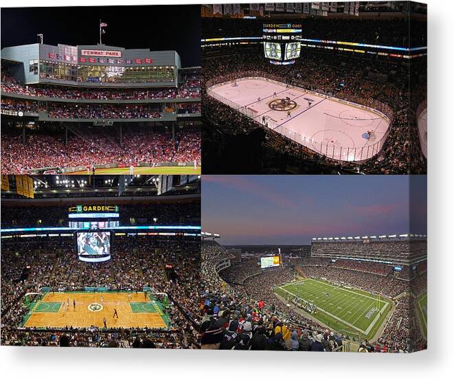 Holiday Presents For Canvas Print featuring the photograph Boston Sports Teams and Fans by Juergen Roth