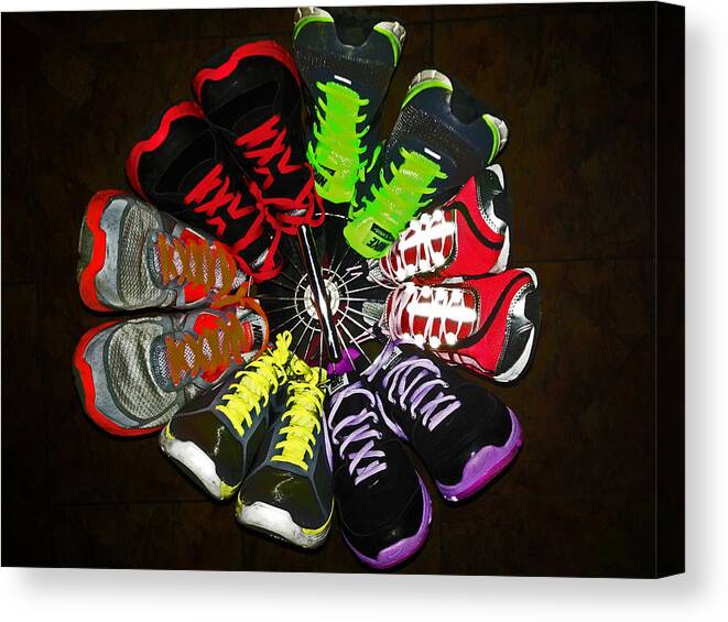 Colors Canvas Print featuring the photograph Brandon's Shoes by Rick Locke - Out of the Corner of My Eye