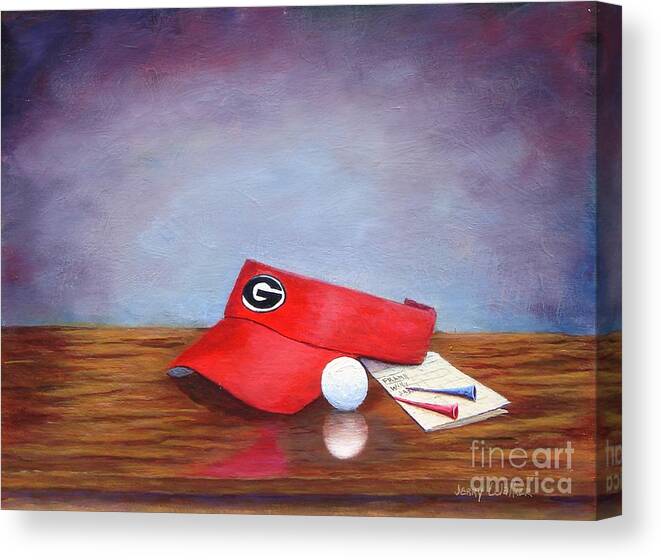 Still Life Canvas Print featuring the painting Bulldog Golf by Jerry Walker