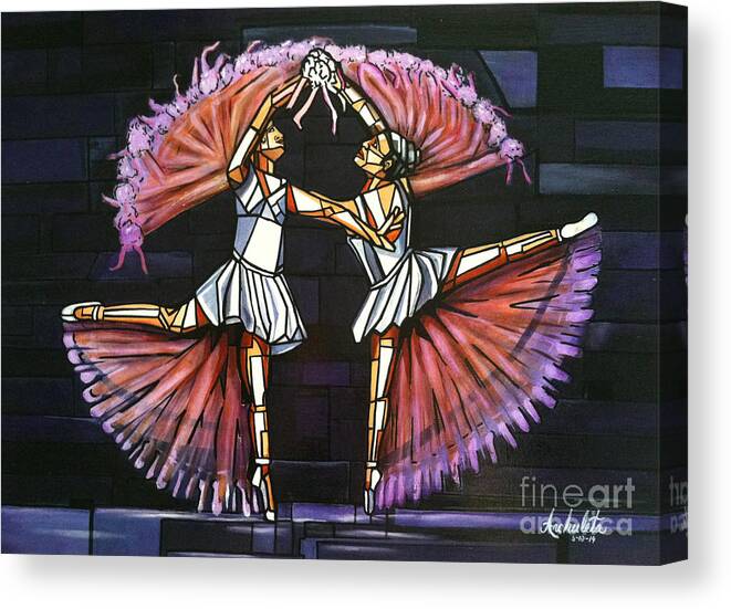 Ballerina Canvas Print featuring the painting Butterfly Ballerina by Ruben Archuleta - Art Gallery