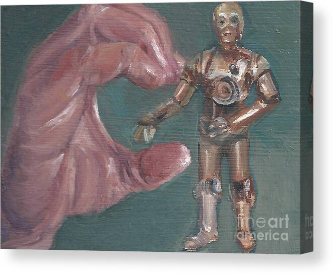 Asl Art Canvas Print featuring the painting C is for C3P0 by Jessmyne Stephenson