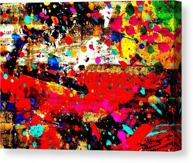 Abstract Canvas Print featuring the painting Cadmium Abstract by John Nolan