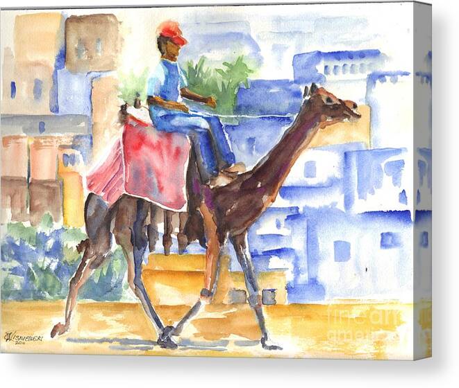 Camel Canvas Print featuring the painting Camel Driver by Carol Wisniewski