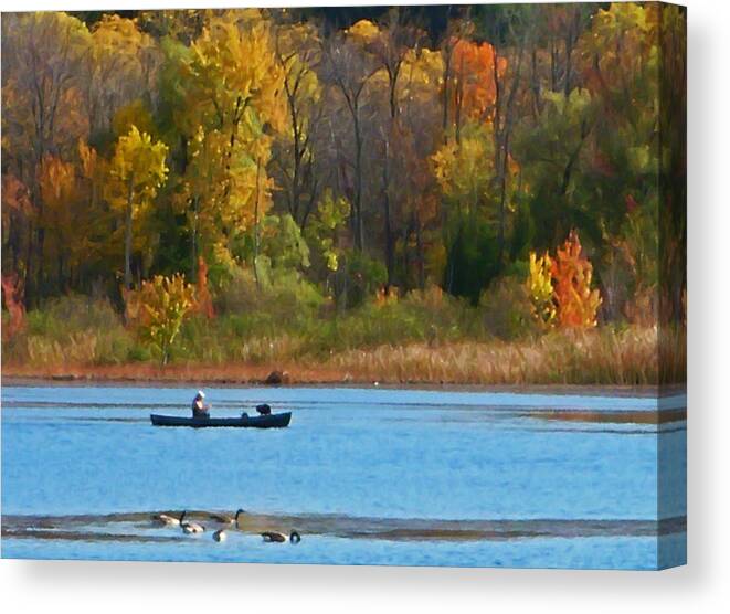 Canoe Canvas Print featuring the photograph Canoer 2 by Aimee L Maher ALM GALLERY