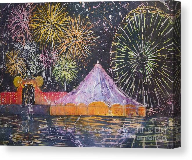 Tents Canvas Print featuring the painting Carnival Magic by Carol Losinski Naylor