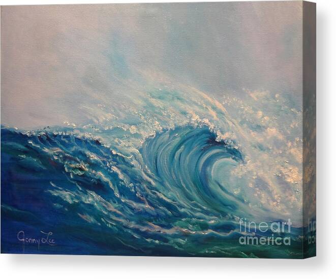 Giant Wave Canvas Print featuring the painting Wave 111 by Jenny Lee