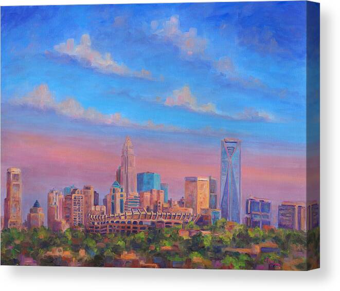 Charlotte Canvas Print featuring the painting Charlotte Skies by Jeff Pittman