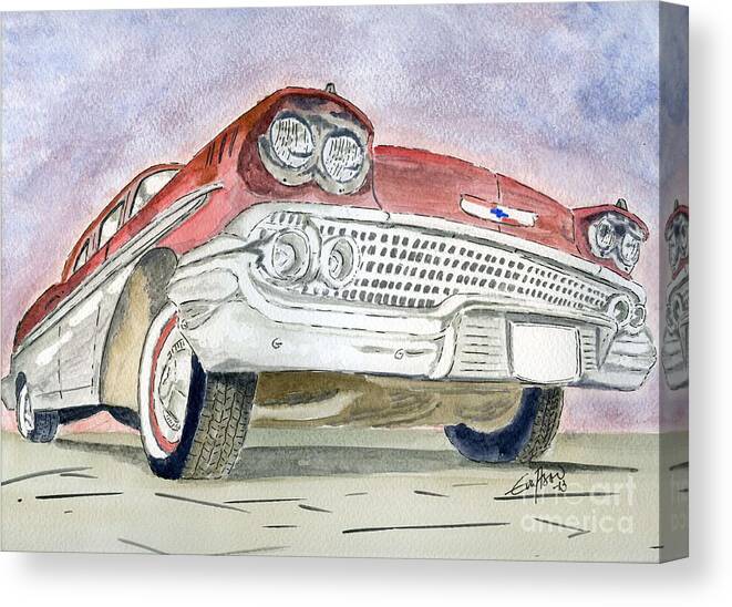 Chevrolet Canvas Print featuring the painting Chevrolet II by Eva Ason