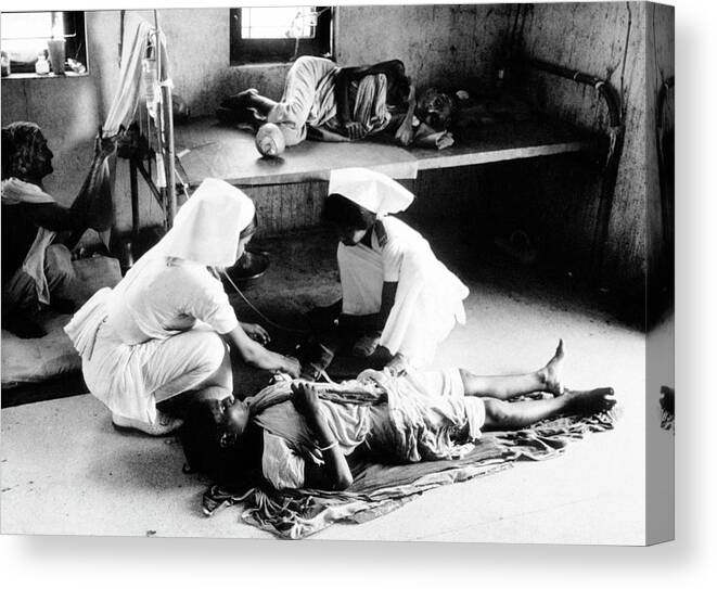 Cholera Canvas Print featuring the photograph Cholera Rehydration Therapy by National Library Of Medicine