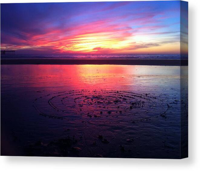 Beach Canvas Print featuring the photograph Circle In The Sand by Mike Trueblood