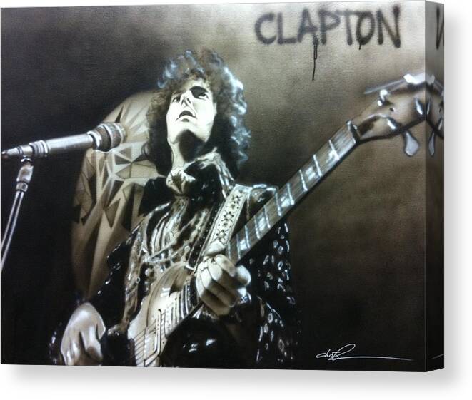 Eric Clapton Canvas Print featuring the painting Clapton by Christian Chapman Art