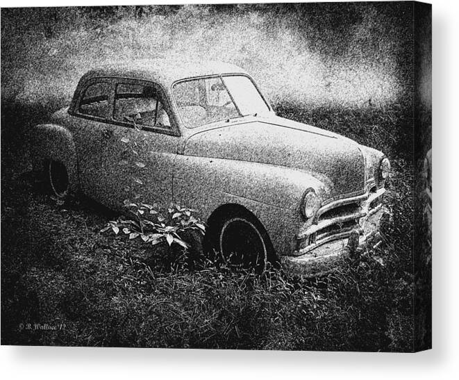 2d Canvas Print featuring the photograph Clasic Car - Pen and Ink effect by Brian Wallace