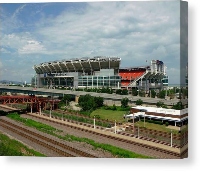 Cleveland Canvas Print featuring the photograph Cleveland Browns Stadium by Wendy Gertz