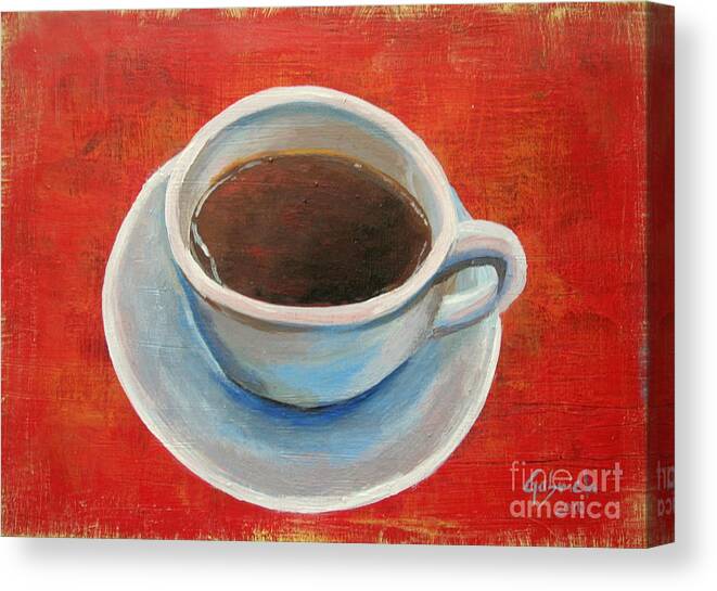 Coffee Paintings Canvas Print featuring the painting Coffee Time by Gabriela Valencia