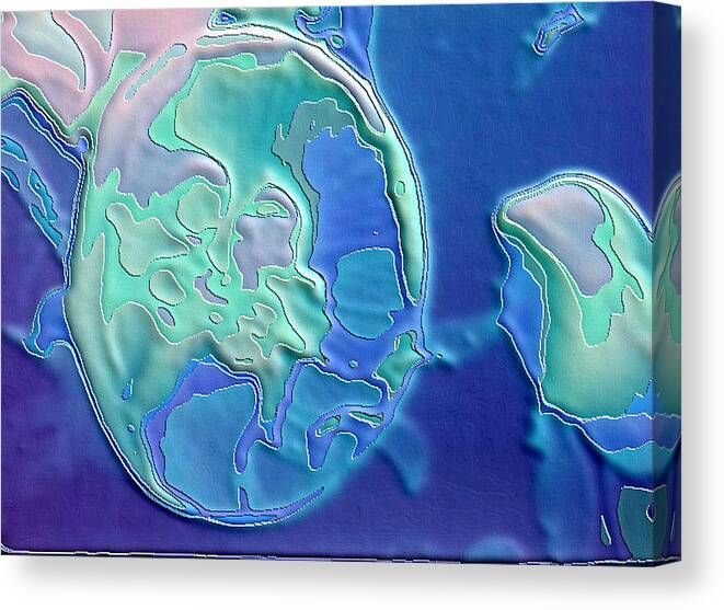 Abstract Canvas Print featuring the photograph Colors of the Sea 2 by Nadalyn Larsen