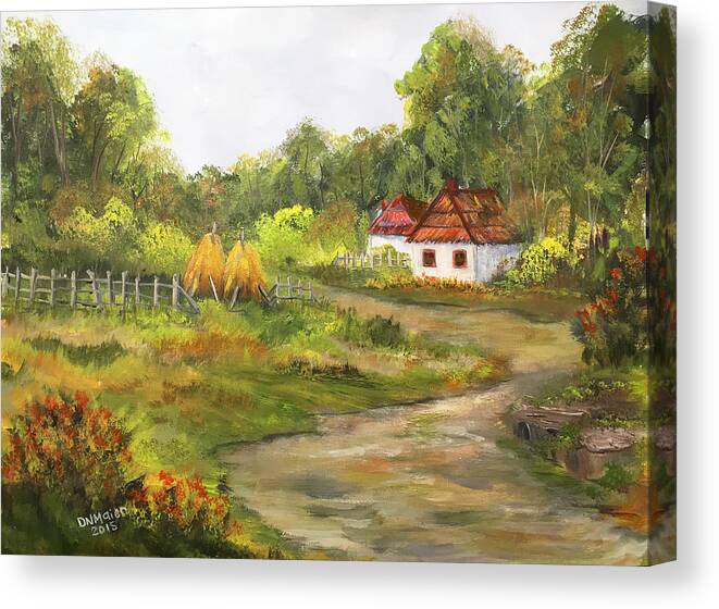 Village Paint Canvas Print featuring the painting Countryside Living by Dorothy Maier