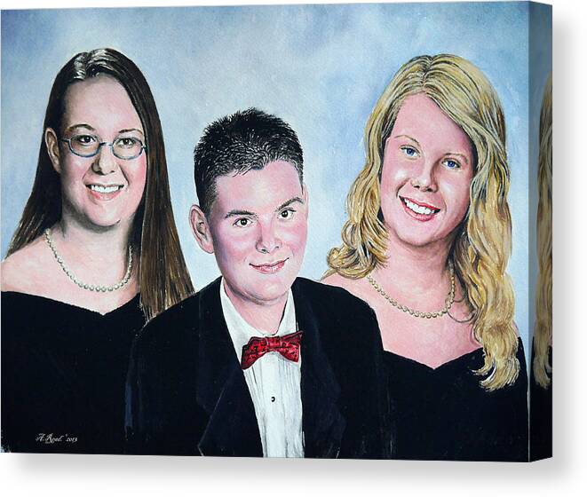 Family Canvas Print featuring the painting Dana Curtis and Viktoria by Andrew Read